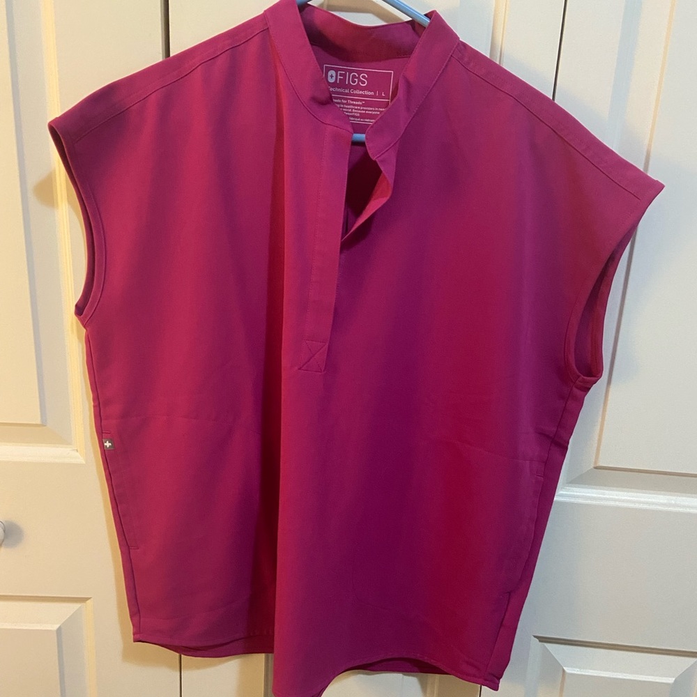 Rafaela Oversized Scrub Top Raspberry Sorbrt